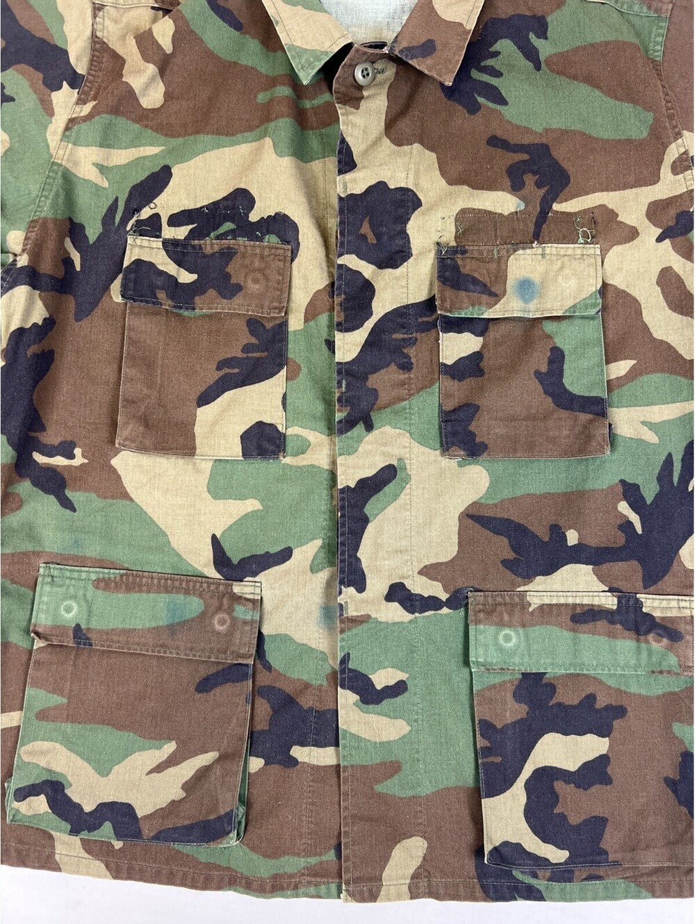 Vintage US BDU Field Shirt Jacket Mens M Regular Woodland Camo Combat - Picture 5 of 9